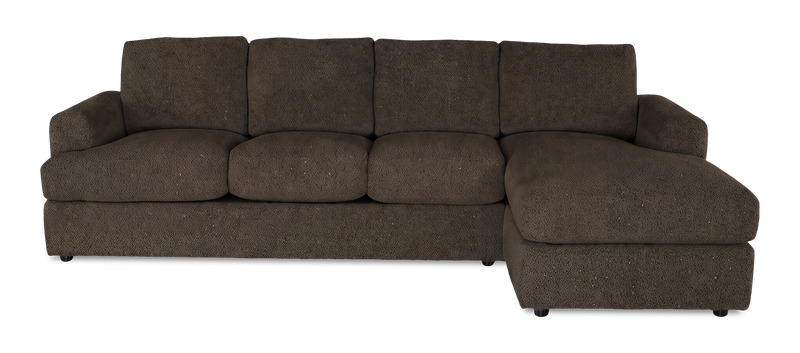 Made in Canada Customizable Sofa Lab Curve Right-Facing Fabric Sofa Chaise  – Teddy Walnut