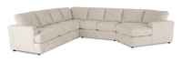 Made in Canada Customizable Sofa Lab Curve 4-Piece Right-Facing Sectional with Cuddler - Chenille White 