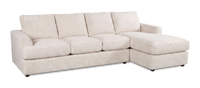 Made in Canada Customizable Sofa Lab Curve Right-Facing Fabric Sofa Chaise  – Chenille White 