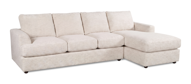 Made in Canada Customizable Sofa Lab Curve Right-Facing Fabric Sofa Chaise  – Chenille White