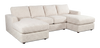 Made in Canada Customizable Sofa Lab Curve Fabric Double Chaise Sectional - Chenille White | Sofa sectionnel avec deux fauteuils longs personnalisable Curve de Sofa Lab fabriqué au Canada en tissu - Chenille White