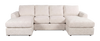 Made in Canada Customizable Sofa Lab Curve Fabric Double Chaise Sectional - Chenille White | Sofa sectionnel avec deux fauteuils longs personnalisable Curve de Sofa Lab fabriqué au Canada en tissu - Chenille White