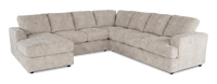 Made in Canada Customizable Sofa Lab Curve 4-Piece Left-Facing Sectional with Chaise - Plush Oyster 