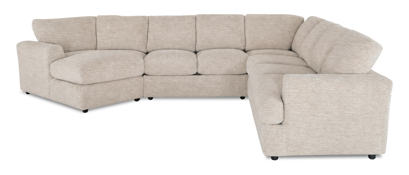 Made in Canada Customizable Sofa Lab Curve 4-Piece Left-Facing Sectional with Cuddler - Plush Parchment