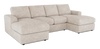 Made in Canada Customizable Sofa Lab Curve Fabric Double Chaise Sectional - Plush Parchment | Sofa sectionnel avec deux fauteuils longs personnalisable Curve de Sofa Lab fabriqué au Canada en tissu - Plush Parchment