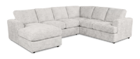 Made in Canada Customizable Sofa Lab Curve 3 Piece Left-Facing Fabric Sectional with Chaise – Plush Oyster 