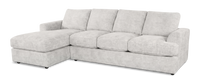 Made in Canada Customizable Sofa Lab Curve Fabric Left-Facing Sofabed Sectional - Plush Oyster