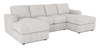 Made in Canada Customizable Sofa Lab Curve Fabric Double Chaise Sectional - Plush Oyster | Sofa sectionnel avec deux fauteuils longs personnalisable Curve de Sofa Lab fabriqué au Canada en tissu - Plush Oyster