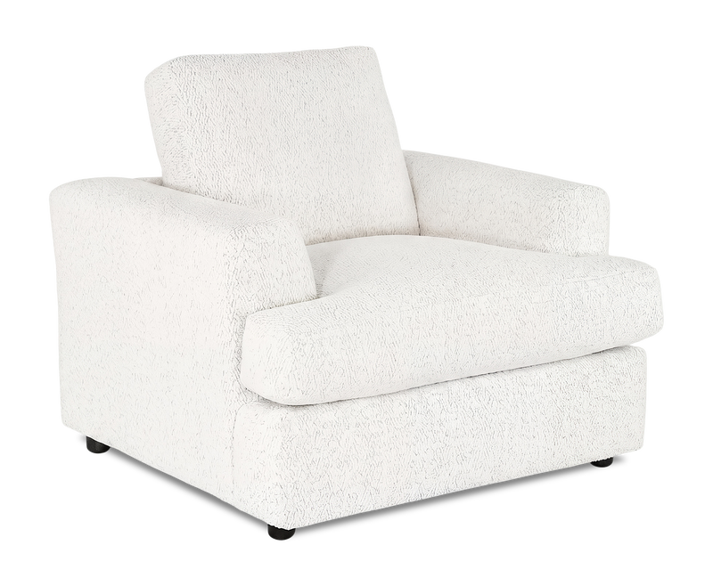 Made in Canada Customizable Sofa Lab Curve 40\" Fabric Chair – Teddy Snow