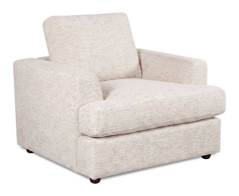 Made in Canada Customizable Sofa Lab Curve 40\" Fabric Chair – Chenille White