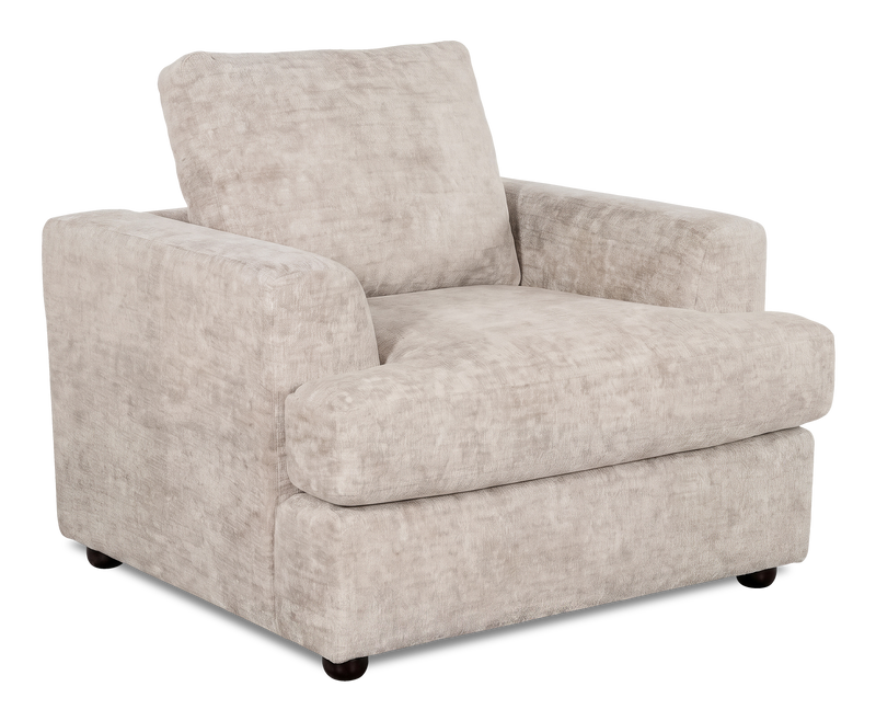 Made in Canada Customizable Sofa Lab Curve 40\" Fabric Chair – Plush Parchment