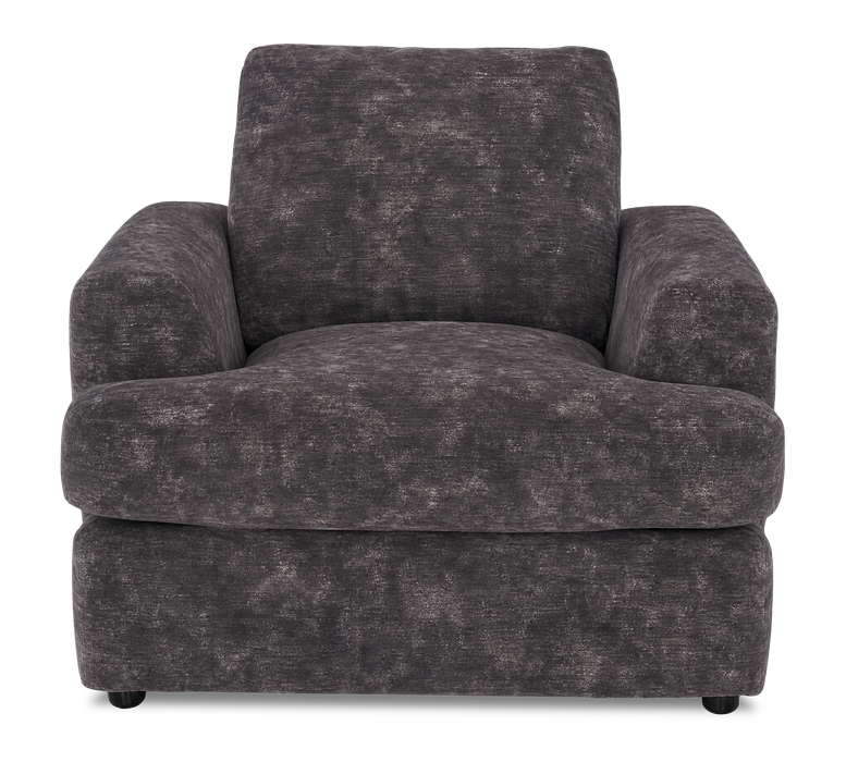 Made in Canada Customizable Sofa Lab Curve 40\" Fabric Chair – Plush Charcoal