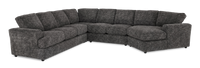 Made in Canada Customizable Sofa Lab Curve 4-Piece Right-Facing Sectional with Cuddler - Plush Charcoal