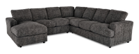 Made in Canada Customizable Sofa Lab Curve 4-Piece Left-Facing Sectional with Chaise - Plush Charcoal 