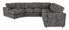 Made in Canada Customizable Sofa Lab Curve 4-Piece Left-Facing Sectional with Cuddler - Plush Charcoal | Sofa sectionnel de gauche 4 pièces avec fauteuil enveloppant personnalisable Curve de Sofa Lab fabriqué au Canada en tissu - Plush Charcoal