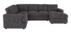 Made in Canada Customizable Sofa Lab Curve 3 Piece Right-Facing Fabric Sectional with Chaise – Plush Charcoal | Sofa sectionnel de droite 3 pièces avec fauteuil long personnalisable Curve de Sofa Lab fabriqué au Canada en tissu - Plush Charcoal