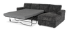 Made in Canada Customizable Sofa Lab Curve Fabric Right-Facing Sofabed Sectional - Plush Charcoal | Sofa-lit sectionnel de droite personnalisable Curve de Sofa Lab fabriqué au Canada en tissu - Plush Charcoal
