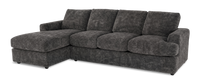 Made in Canada Customizable Sofa Lab Curve Fabric Left-Facing Sofabed Sectional - Plush Charcoal 