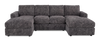 Made in Canada Customizable Sofa Lab Curve Fabric Double Chaise Sectional - Plush Charcoal | Sofa sectionnel avec deux fauteuils longs personnalisable Curve de Sofa Lab fabriqué au Canada en tissu - Plush Charcoal