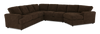Made in Canada Customizable Sofa Lab Curve 4-Piece Right-Facing Sectional with Cuddler - Plush Chocolate | Sofa sectionnel de droite 4 pièces avec fauteuil enveloppant personnalisable Curve de Sofa Lab fabriqué au Canada en tissu - Plush Chocolate