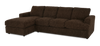 Made in Canada Customizable Sofa Lab Curve Left-Facing Fabric Sofa Chaise  – Plush Chocolate | Sofa avec fauteuil long de gauche personnalisable Curve de Sofa Lab fabriqué au Canada en tissu - Plush Chocolate