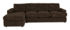 Made in Canada Customizable Sofa Lab Curve Fabric Left-Facing Sofabed Sectional - Plush Chocolate | Sofa-lit sectionnel de gauche personnalisable Curve de Sofa Lab fabriqué au Canada en tissu - Plush Chocolate
