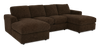 Made in Canada Customizable Sofa Lab Curve Fabric Double Chaise Sectional - Plush Chocolate | Sofa sectionnel avec deux fauteuils longs personnalisable Curve de Sofa Lab fabriqué au Canada en tissu - Plush Chocolate