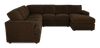 Made in Canada Customizable Sofa Lab Curve 4-Piece Right-Facing Sectional with Chaise - Plush Chocolate | Sofa sectionnel de droite 4 pièces avec fauteuil long personnalisable Curve de Sofa Lab fabriqué au Canada en tissu - Plush Chocolate