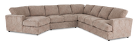 Made in Canada Customizable Sofa Lab Curve 4-Piece Left-Facing Sectional with Cuddler - Chenille Praline 