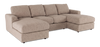Made in Canada Customizable Sofa Lab Curve Fabric Double Chaise Sectional - Chenille Praline | Sofa sectionnel avec deux fauteuils longs personnalisable Curve de Sofa Lab fabriqué au Canada en tissu - Chenille Praline
