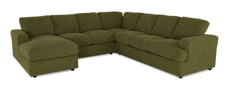 Made in Canada Customizable Sofa Lab Curve 4-Piece Left-Facing Sectional with Chaise - Chenille Moss