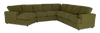 Made in Canada Customizable Sofa Lab Curve 4-Piece Left-Facing Sectional with Cuddler - Chenille Moss | Sofa sectionnel de gauche 4 pièces avec fauteuil enveloppant personnalisable Curve de Sofa Lab fabriqué au Canada en tissu - Chenille Moss