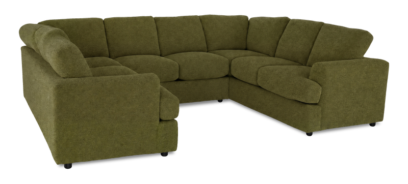 Made in Canada Customizable Sofa Lab Curve U-Shaped Sectional - Chenille Moss
