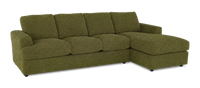 Made in Canada Customizable Sofa Lab Curve Right-Facing Fabric Sofa Chaise  – Chenille Moss 