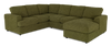 Made in Canada Customizable Sofa Lab Curve 3 Piece Right-Facing Fabric Sectional with Chaise – Chenille Moss | Sofa sectionnel de droite 3 pièces avec fauteuil long personnalisable Curve de Sofa Lab fabriqué au Canada en tissu - Chenille Moss