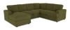 Made in Canada Customizable Sofa Lab Curve 3 Piece Left-Facing Fabric Sectional with Chaise – Chenille Moss | Sofa sectionnel de gauche 3 pièces avec fauteuil long personnalisable Curve de Sofa Lab fabriqué au Canada en tissu - Chenille Moss