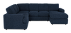Made in Canada Customizable Sofa Lab Curve 3 Piece Right-Facing Fabric Sectional with Chaise – Chenille Pacific | Sofa sectionnel de droite 3 pièces avec fauteuil long personnalisable Curve de Sofa Lab fabriqué au Canada en tissu - Chenille Pacific