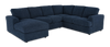 Made in Canada Customizable Sofa Lab Curve 3 Piece Left-Facing Fabric Sectional with Chaise – Chenille Pacific | Sofa sectionnel de gauche 3 pièces avec fauteuil long personnalisable Curve de Sofa Lab fabriqué au Canada en tissu - Chenille Pacific