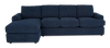 Made in Canada Customizable Sofa Lab Curve Fabric Left-Facing Sofabed Sectional - Chenille Pacific | Sofa-lit sectionnel de gauche personnalisable Curve de Sofa Lab fabriqué au Canada en tissu - Chenille Pacific