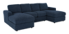 Made in Canada Customizable Sofa Lab Curve Fabric Double Chaise Sectional - Chenille Pacific | Sofa sectionnel avec deux fauteuils longs personnalisable Curve de Sofa Lab fabriqué au Canada en tissu - Chenille Pacific