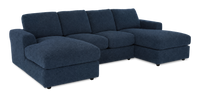 Made in Canada Customizable Sofa Lab Curve Fabric Double Chaise Sectional - Chenille Pacific 