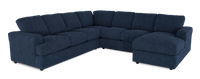 Made in Canada Customizable Sofa Lab Curve 4-Piece Right-Facing Sectional with Chaise - Chenille Pacific 