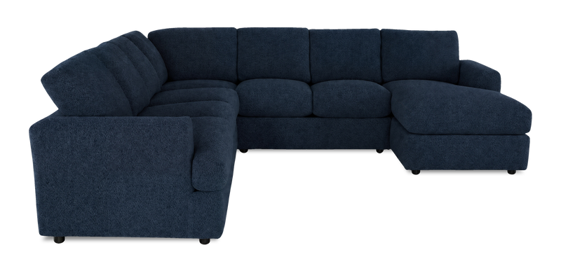Made in Canada Customizable Sofa Lab Curve 4-Piece Right-Facing Sectional with Chaise - Chenille Pacific
