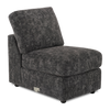 Made in Canada Customizable Sofa Lab Curve 24" Armless Fabric Chair – Plush Charcoal | Fauteuil sans accoudoirs personnalisable Curve de Sofa Lab de 24 po fabriqué au Canada en tissu Plush - Plush Charcoal