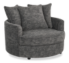 Made in Canada Sofa Lab Customizable Cuddler 48" Fabric Accent Chair – Plush Charcoal  | Fauteuil d’appoint enveloppant personnalisable Plush Cuddler de Sofa Lab de 48 po fabriqué au Canada en tissu - Plush Charcoal
