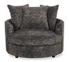 Made in Canada Sofa Lab Customizable Cuddler 48" Fabric Accent Chair – Plush Charcoal  | Fauteuil d’appoint enveloppant personnalisable Plush Cuddler de Sofa Lab de 48 po fabriqué au Canada en tissu - Plush Charcoal