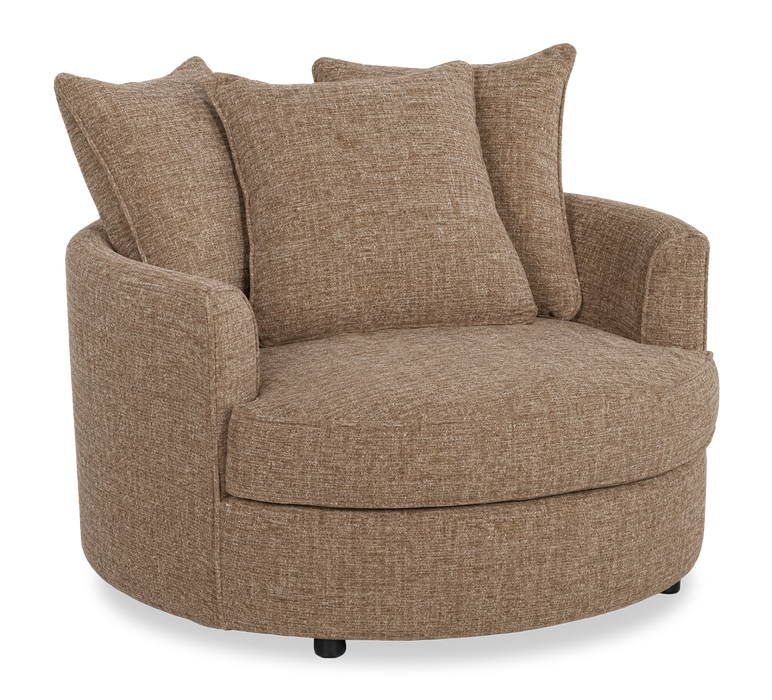 Made in Canada Sofa Lab Customizable Cuddler 48\" Fabric Accent Chair – Chenille Praline 