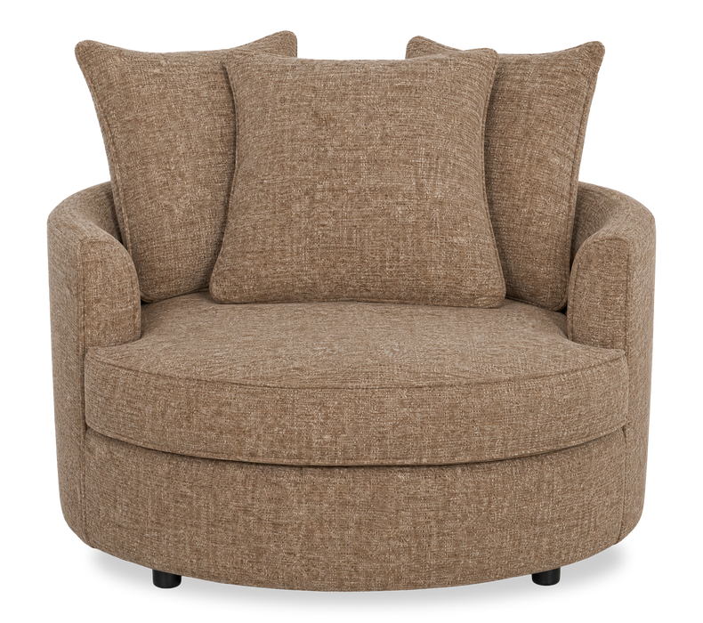 Made in Canada Sofa Lab Customizable Cuddler 48\" Fabric Accent Chair – Chenille Praline 