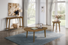 Deco 48” Modern Oval Sofa Table with Shelf - Walnut | Table de salon ovale moderne Deco de 48 po avec tablette - noyer