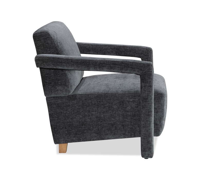 Demi 30\" Linen-Look Accent Chair – Black